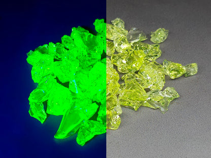 Uranium glass - crushed - MEDIUM - 10g or 20g - Imbali Crafts