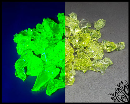 Uranium glass - crushed - LARGE - 10g or 20g - Imbali Crafts