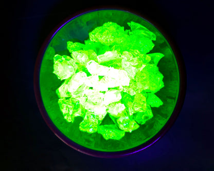 Uranium glass - crushed - LARGE - 10g or 20g - Imbali Crafts