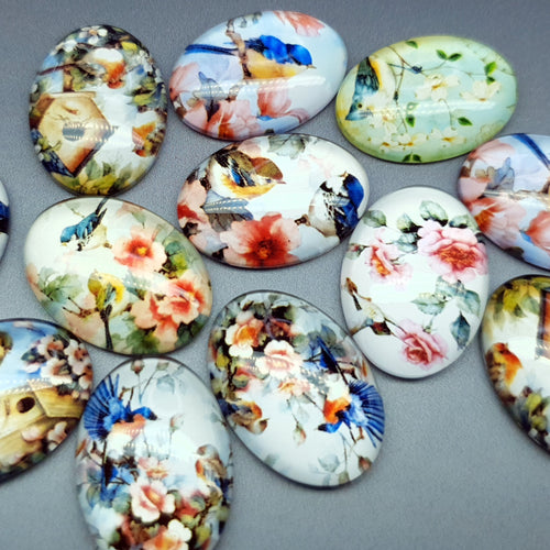 Oval glass cabochons