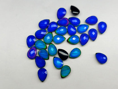 Mood stone - faceted pear - 10 mm - colour change cabochon - Imbali Crafts