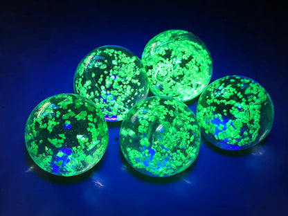 Phosphorescent Lampwork Sphere - Orb – 40 mm - Glow in the Dark Bead - Imbali Crafts