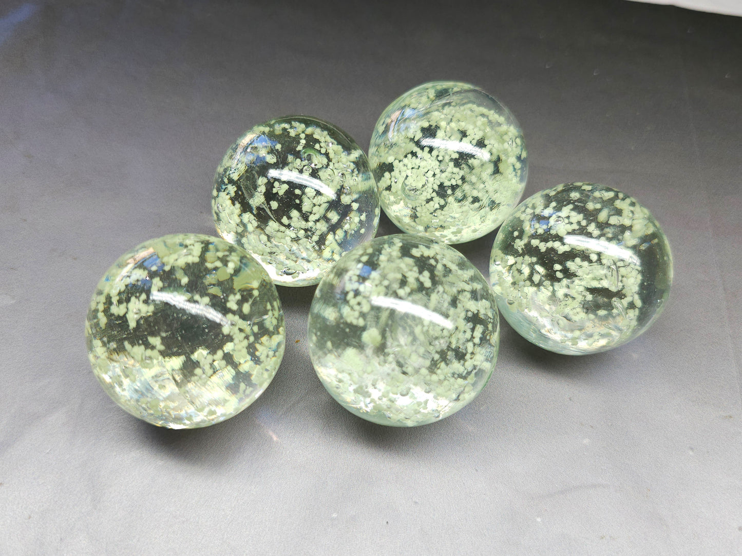 Phosphorescent Lampwork Sphere - Orb – 40 mm - Glow in the Dark Bead - Imbali Crafts