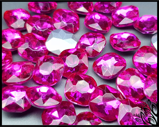 Glass crystal - rounded edge square - 12 mm - magenta
