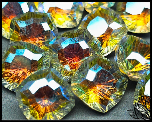 Glass crystal - square - 10 mm - Starburst - Sunflower