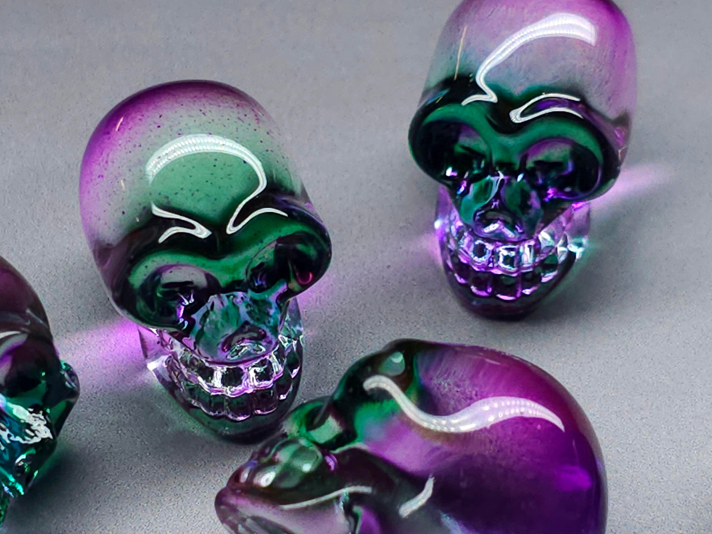 Pink glass skull carving bead for pendant and necklace designs