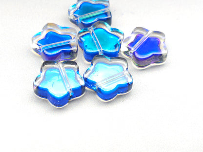 Mood stone - star beads - 14 mm - metallic blue