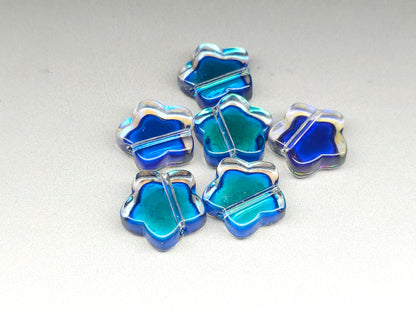 Mood stone - star beads - 14 mm - metallic blue