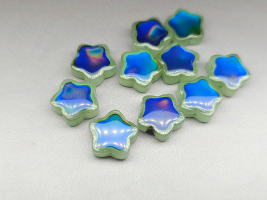 14 mm mood stone star jade green