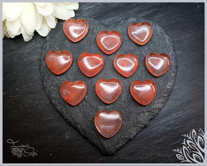 cherry quartz heart cabochon 20 mm