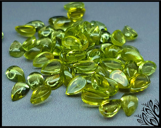 peridot 6 mm pear cabochon