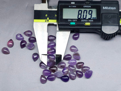 8mm pear amethyst cab for pendant and earring designs