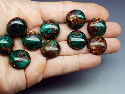 Copper bornite cabochon - round - 18 mm