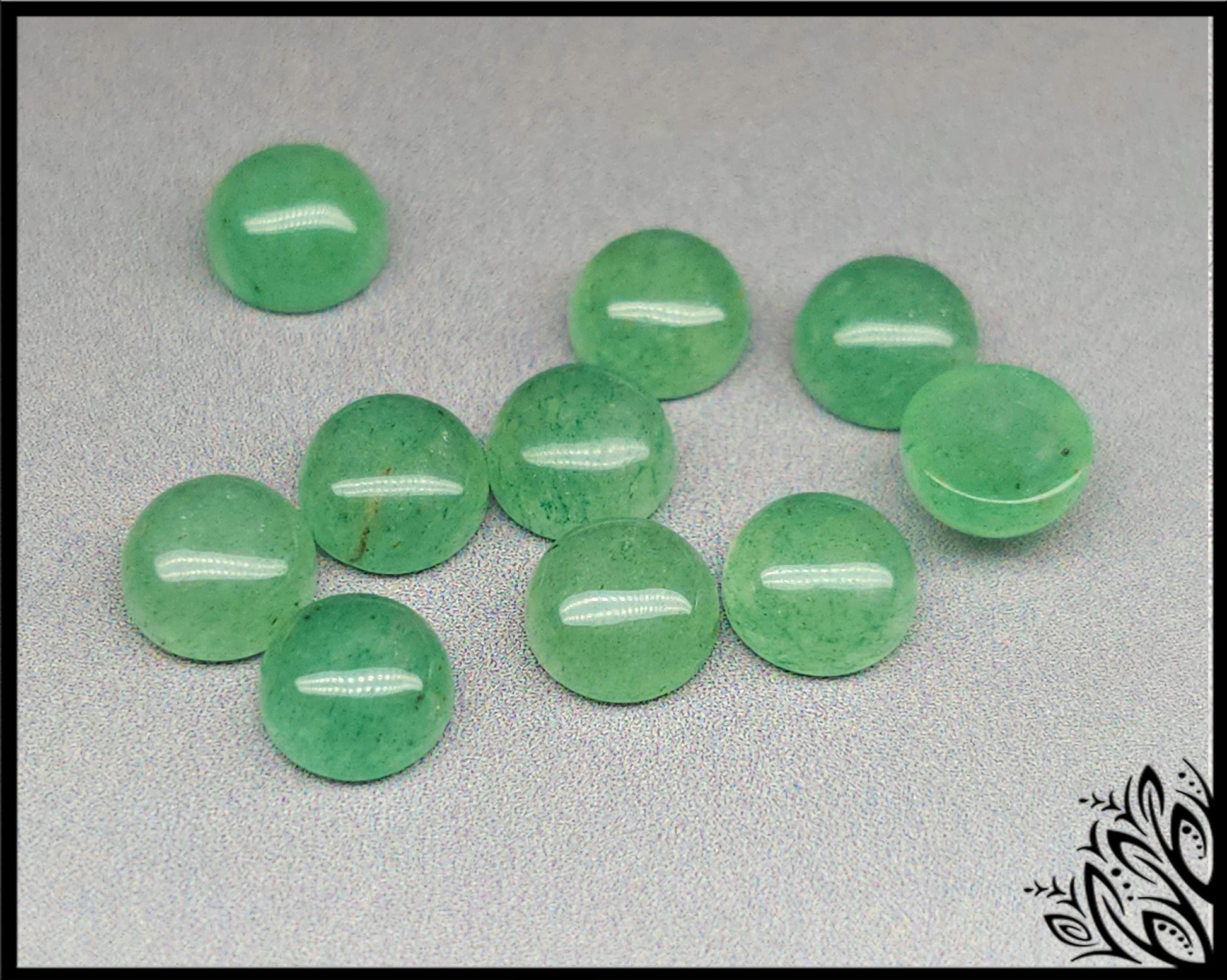 Aventurine round 6 mm flatback cabochon