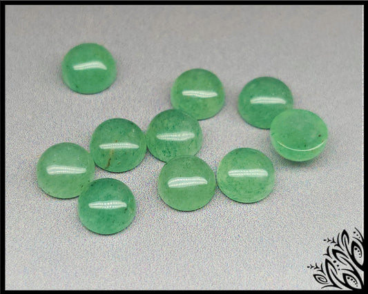 Aventurine round 6 mm flatback cabochon