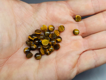 Tigers eye cabochon - round - 6 mm