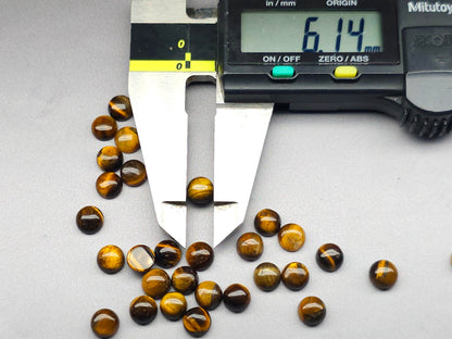 Tigers eye cabochon - round - 6 mm