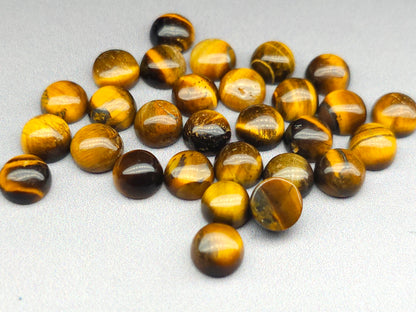 Tigers eye cabochon - round - 6 mm