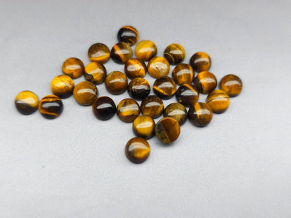 Tigers eye cabochon - round - 6 mm