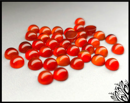 red carnelian flatback cabochons 6 mm
