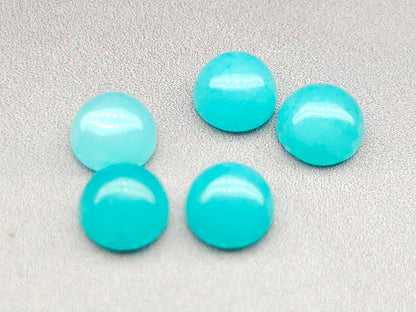 Jade - aqua cabochon - round - 6 mm