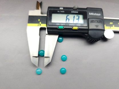 Jade - aqua cabochon - round - 6 mm