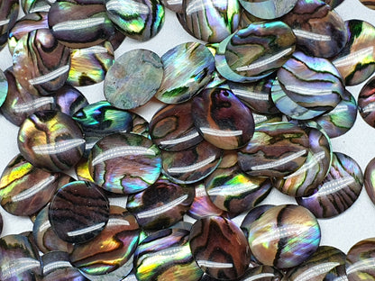 Thin abalone shell oval cabochon 12 mm