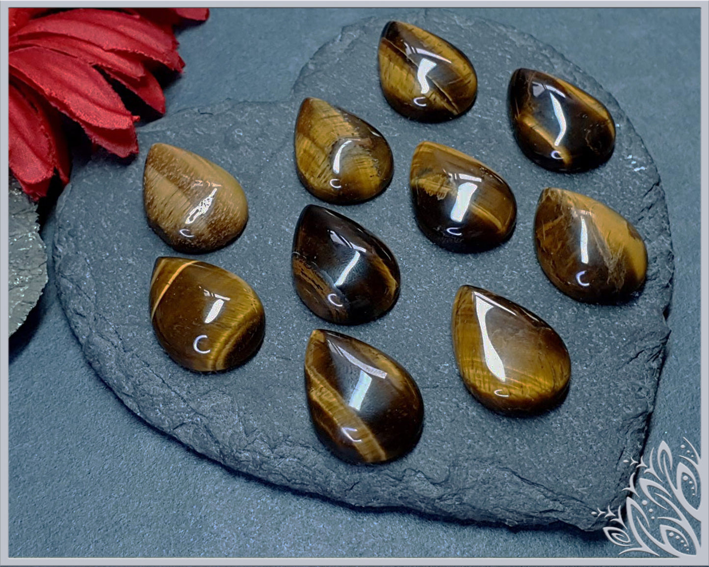 Tigers eye - pear - 25 mm