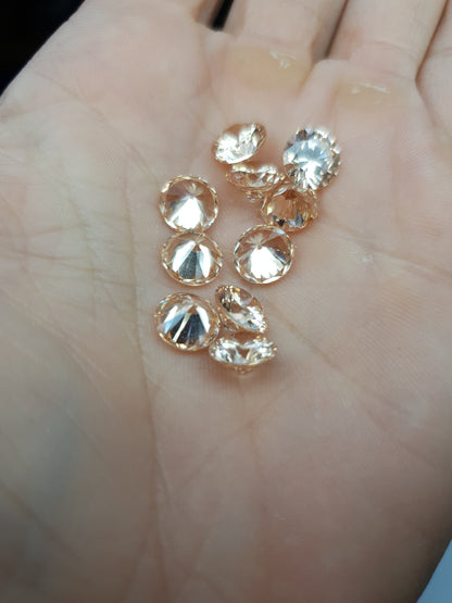 Cubic zirconia - Champagne - 8 mm - round faceted cut
