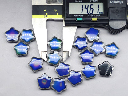 Mood stone - star beads - 14 mm - clear