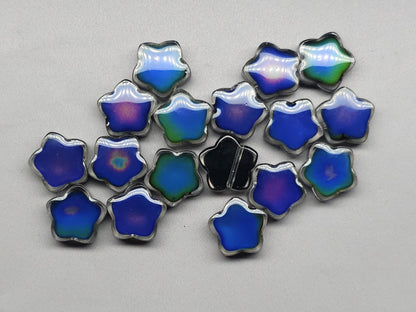 Mood stone - star beads - 14 mm - clear