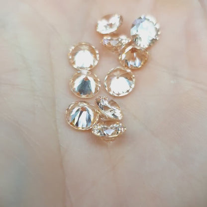Cubic zirconia - Champagne - 8 mm - round faceted cut