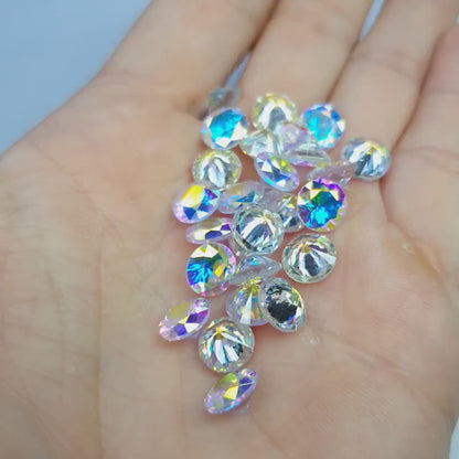 Cubic zirconia - Mystic white - 8 mm - round faceted cut