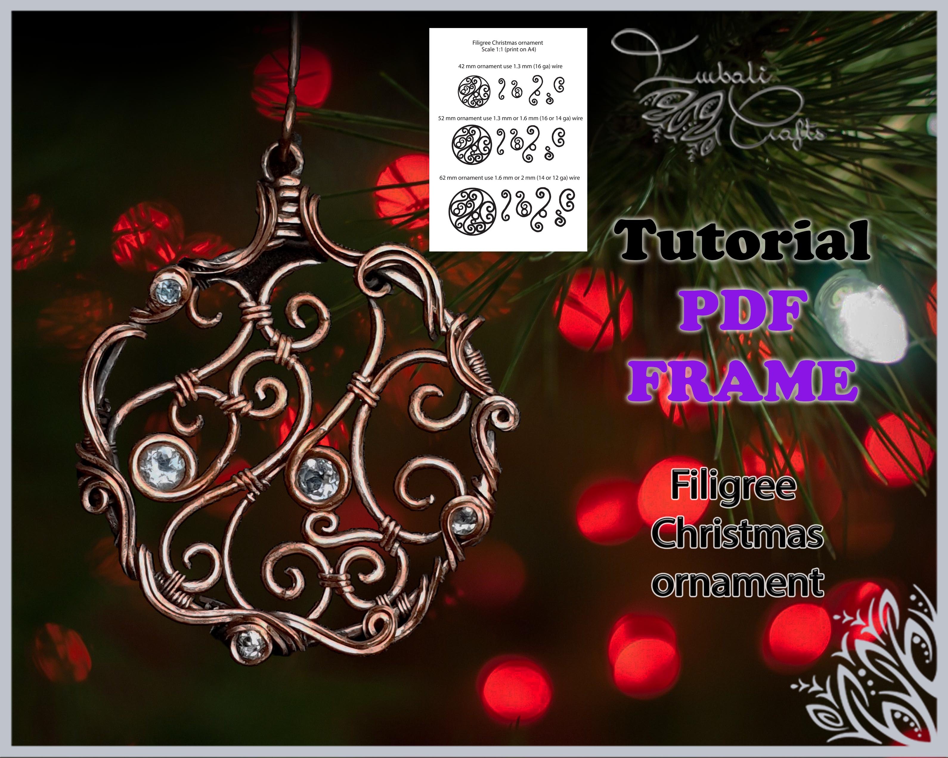 christmas filigree ornament frame pdf