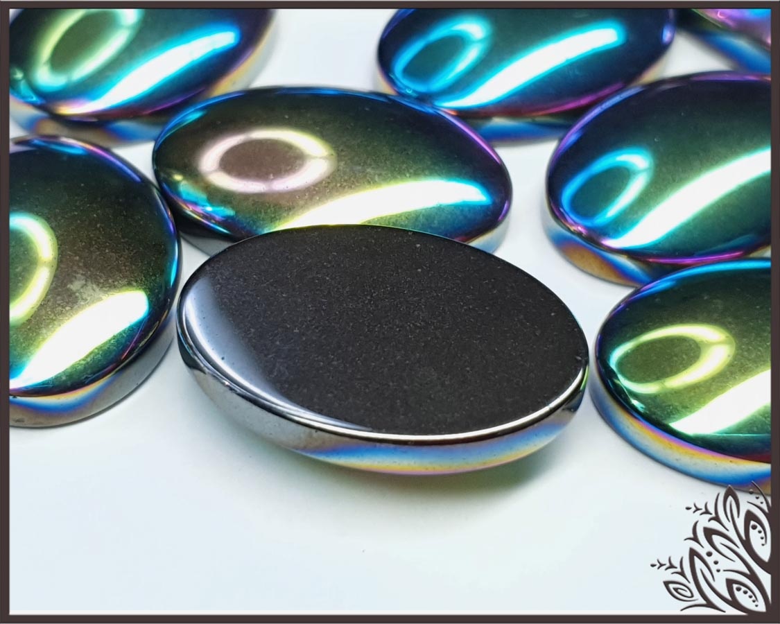 GSO047 - hematite synthetic - 24x17 mm - oval imbali crafts