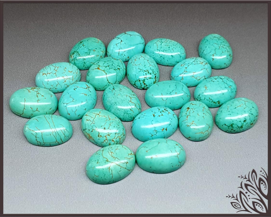 GSO071 - Magnesite - turquoiuse  - 20x15mm - oval imbali crafts
