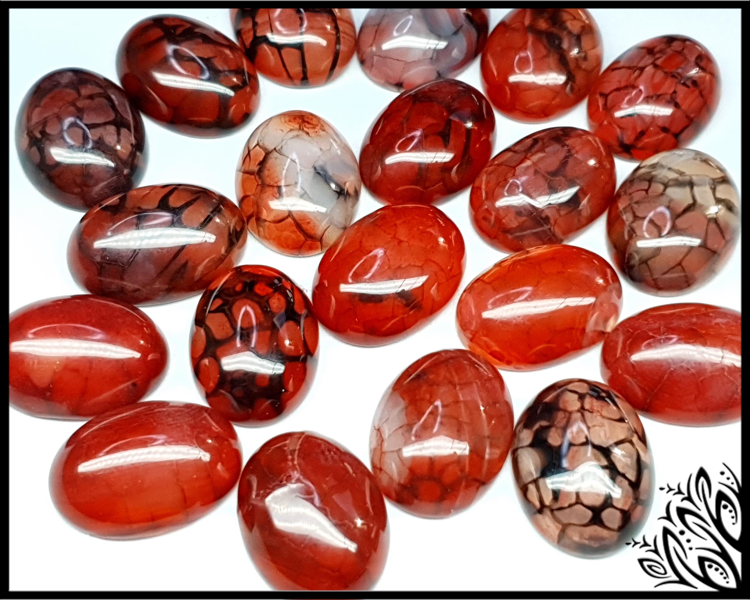 red dragon vein cabochon oval 19 mm