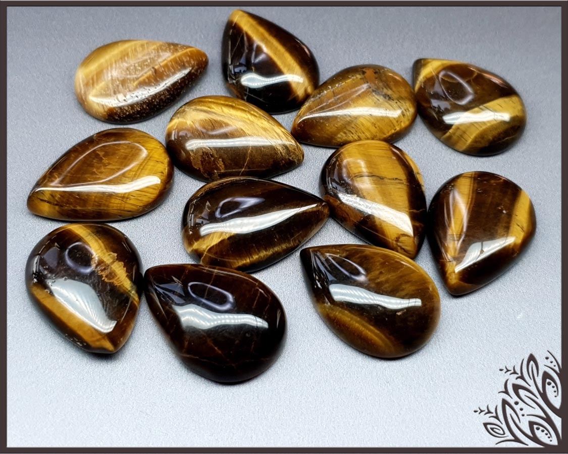 GSP036 - tigers eye - 25x18 mm - pear imbali crafts