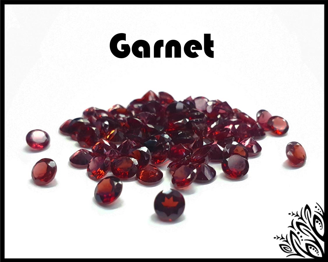 Garnet round cut faceted imbali crafts